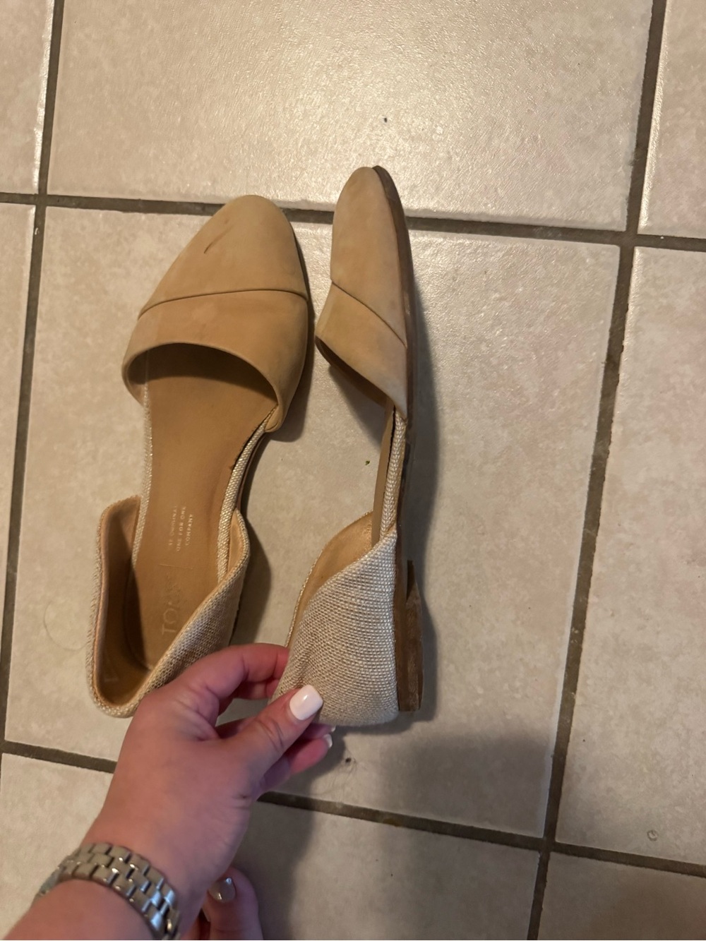 TOMs Neutral Tan D'Orsay Flat - Women's Pointed Toe Slip-Ons